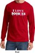 Mens Breast Cancer Shirt I Love Boobies Long Sleeve Tee T-Shirt
