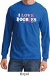 Mens Breast Cancer Shirt I Love Boobies Long Sleeve Tee T-Shirt