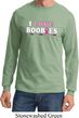 Mens Breast Cancer Shirt I Love Boobies Long Sleeve Tee T-Shirt