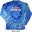 Mens Breast Cancer Shirt I Love Boobies Long Sleeve Tie Dye Tee