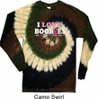 Mens Breast Cancer Shirt I Love Boobies Long Sleeve Tie Dye Tee