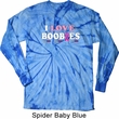 Mens Breast Cancer Shirt I Love Boobies Long Sleeve Tie Dye Tee
