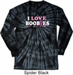 Mens Breast Cancer Shirt I Love Boobies Long Sleeve Tie Dye Tee