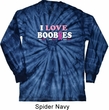 Mens Breast Cancer Shirt I Love Boobies Long Sleeve Tie Dye Tee