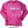Mens Breast Cancer Shirt I Love Boobies Long Sleeve Tie Dye Tee