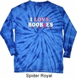 Mens Breast Cancer Shirt I Love Boobies Long Sleeve Tie Dye Tee