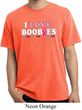 Mens Breast Cancer Shirt I Love Boobies Pigment Dyed Tee T-Shirt
