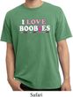 Mens Breast Cancer Shirt I Love Boobies Pigment Dyed Tee T-Shirt