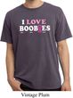 Mens Breast Cancer Shirt I Love Boobies Pigment Dyed Tee T-Shirt
