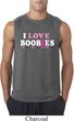 Mens Breast Cancer Shirt I Love Boobies Sleeveless Tee T-Shirt