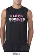 Mens Breast Cancer Shirt I Love Boobies Sleeveless Tee T-Shirt