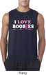 Mens Breast Cancer Shirt I Love Boobies Sleeveless Tee T-Shirt