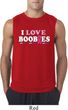 Mens Breast Cancer Shirt I Love Boobies Sleeveless Tee T-Shirt