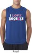 Mens Breast Cancer Shirt I Love Boobies Sleeveless Tee T-Shirt