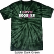 Mens Breast Cancer Shirt I Love Boobies Spider Tie Dye Tee T-shirt