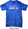 Mens Breast Cancer Shirt I Love Boobies Spider Tie Dye Tee T-shirt