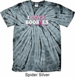 Mens Breast Cancer Shirt I Love Boobies Spider Tie Dye Tee T-shirt