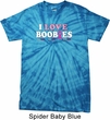Mens Breast Cancer Shirt I Love Boobies Spider Tie Dye Tee T-shirt