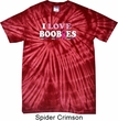 Mens Breast Cancer Shirt I Love Boobies Spider Tie Dye Tee T-shirt