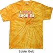 Mens Breast Cancer Shirt I Love Boobies Spider Tie Dye Tee T-shirt