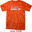 Mens Breast Cancer Shirt I Love Boobies Spider Tie Dye Tee T-shirt