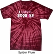 Mens Breast Cancer Shirt I Love Boobies Spider Tie Dye Tee T-shirt
