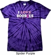 Mens Breast Cancer Shirt I Love Boobies Spider Tie Dye Tee T-shirt