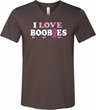 Mens Breast Cancer Shirt I Love Boobies Tri Blend V-neck Tee T-Shirt