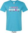 Mens Breast Cancer Shirt I Love Boobies Tri Blend V-neck Tee T-Shirt