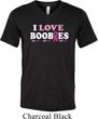 Mens Breast Cancer Shirt I Love Boobies Tri Blend V-neck Tee T-Shirt