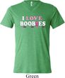 Mens Breast Cancer Shirt I Love Boobies Tri Blend V-neck Tee T-Shirt