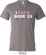 Mens Breast Cancer Shirt I Love Boobies Tri Blend V-neck Tee T-Shirt