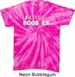 Mens Breast Cancer Shirt I Love Boobies Twist Tie Dye Tee T-shirt