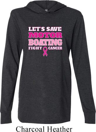 Mens Breast Cancer Shirt Motor Boating Lightweight Hoodie Tee