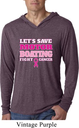 Mens Breast Cancer Shirt Motor Boating Lightweight Hoodie Tee T-Shirt