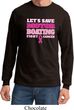 Mens Breast Cancer Shirt Motor Boating Long Sleeve Tee T-Shirt
