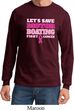 Mens Breast Cancer Shirt Motor Boating Long Sleeve Tee T-Shirt
