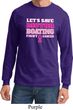 Mens Breast Cancer Shirt Motor Boating Long Sleeve Tee T-Shirt