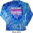 Mens Breast Cancer Shirt Motor Boating Long Sleeve Tie Dye Tee T-shirt