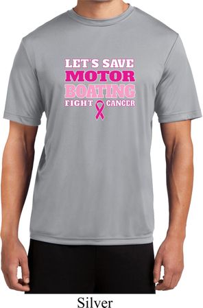 Mens Breast Cancer Shirt Motor Boating Moisture Wicking Tee T-Shirt