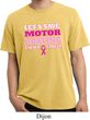 Mens Breast Cancer Shirt Motor Boating Pigment Dyed Tee T-Shirt