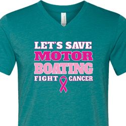 Mens Breast Cancer Shirt Motor Boating Tri Blend V-neck Tee T-Shirt Mens Breast Cancer Shirt Motor Boating Tri Blend V-neck Tee T-Shirt