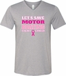 Mens Breast Cancer Shirt Motor Boating Tri Blend V-neck Tee T-Shirt