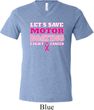 Mens Breast Cancer Shirt Motor Boating Tri Blend V-neck Tee T-Shirt