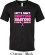 Mens Breast Cancer Shirt Motor Boating Tri Blend V-neck Tee T-Shirt
