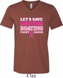 Mens Breast Cancer Shirt Motor Boating Tri Blend V-neck Tee T-Shirt