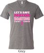 Mens Breast Cancer Shirt Motor Boating Tri Blend V-neck Tee T-Shirt