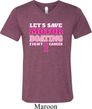 Mens Breast Cancer Shirt Motor Boating Tri Blend V-neck Tee T-Shirt