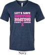 Mens Breast Cancer Shirt Motor Boating Tri Blend V-neck Tee T-Shirt