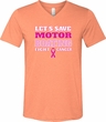 Mens Breast Cancer Shirt Motor Boating Tri Blend V-neck Tee T-Shirt